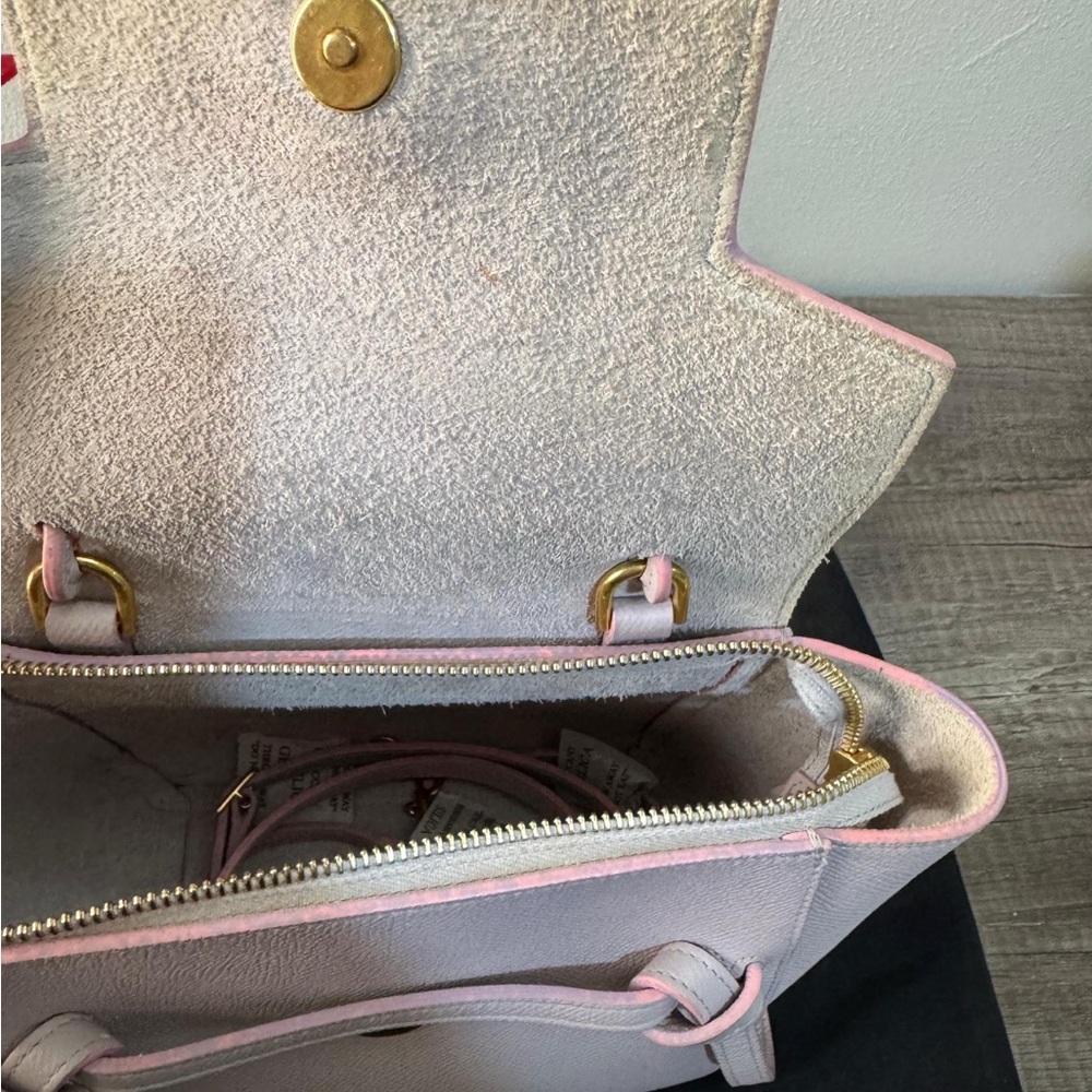 Celine Nano Belt Bag In Grained Calfskin Lavender Grey - Picture 10 of 11
